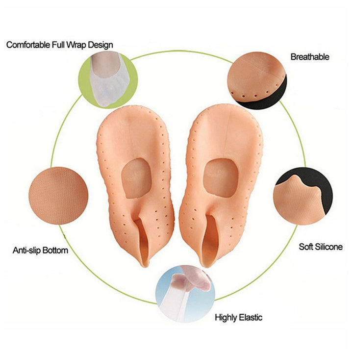 6037 Anti Crack Silicone Gel Foot Protector Moisturising Socks - Trendex