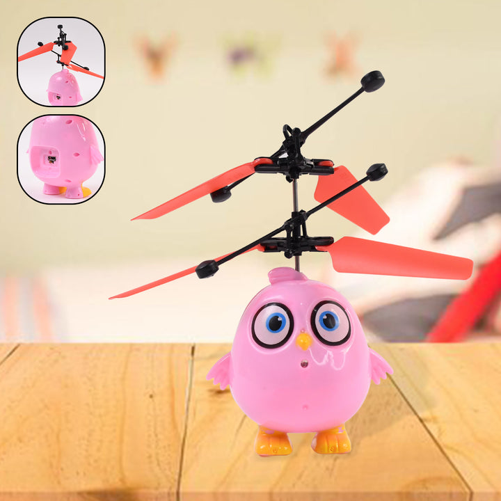 Flying Bird Rc Toy With Led Amp Remote Control  Pink Owl Design (1 Set) - Trendex