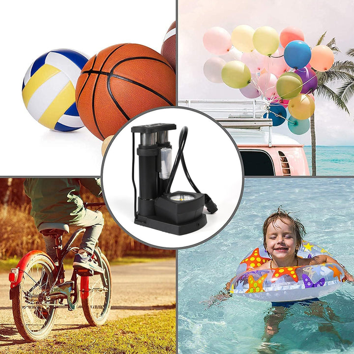 0533 Portable Mini Bike Pumpcycle Pump Foot Activated With Gauge Floor Bicycle Pump  Cycle Pump - Trendex