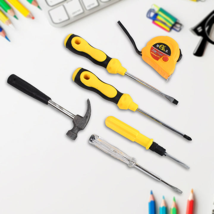 6 In 1 Hand Tool Kit Repair Home Screwdrivers Tool Kit With Tools Including Daily - Trendex