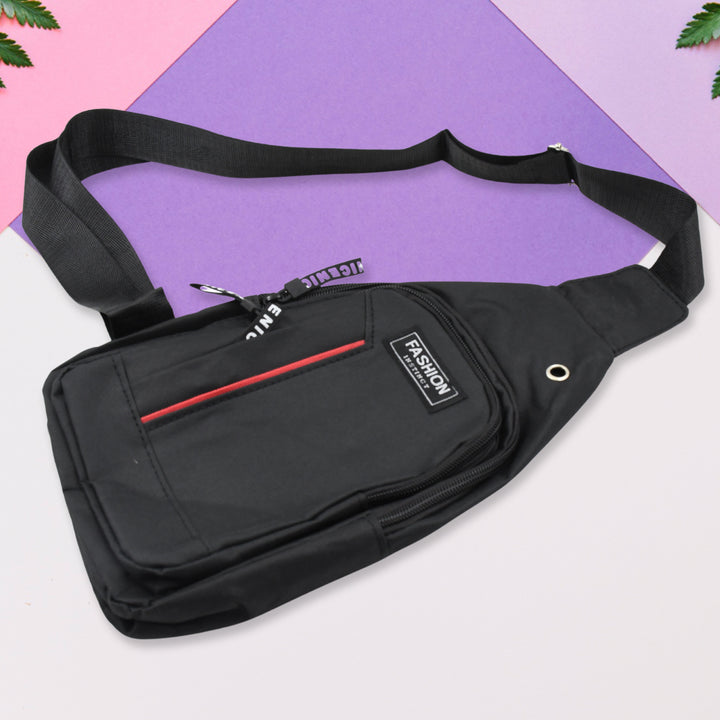 12859 Waterproof Anti Theft Cross-body Fanny Pack Waist Bag Shoulder Bags Chest Men Casual Fashion Usb Charging Earphone Hook Sling Travel Bag (1 Pc) - Trendex