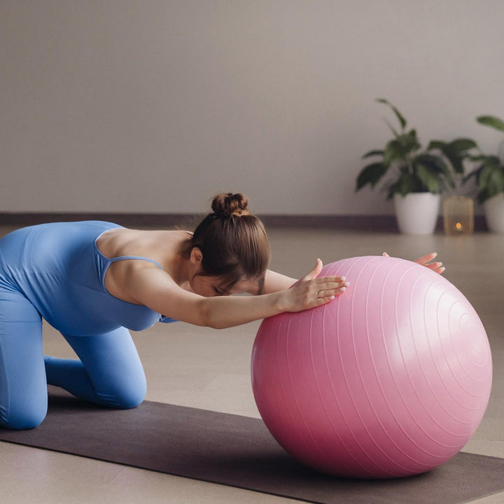9091 Anti Burst 65 Cm Exercise Ball With Inflation Pump Non-slip Gym Ball For Yoga Pilates Core Training Exercises At Home And Gym- Suitable For Men And Women - Trendex