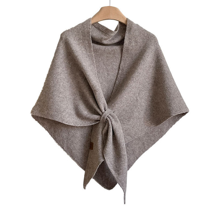 All-matching Triangular Binder Neck Warmer Scarf Pure Color All-matching Bib Shawl - Trendex