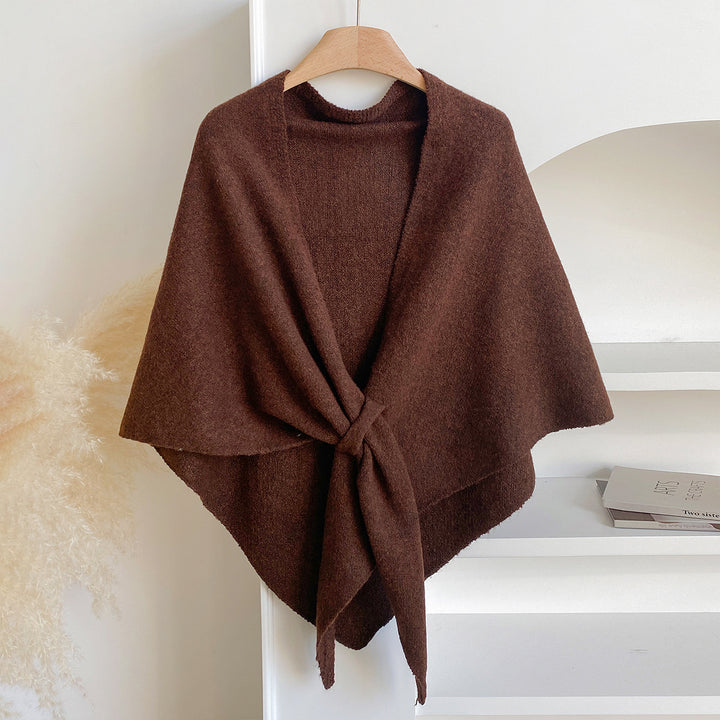 All-matching Triangular Binder Neck Warmer Scarf Pure Color All-matching Bib Shawl - Trendex