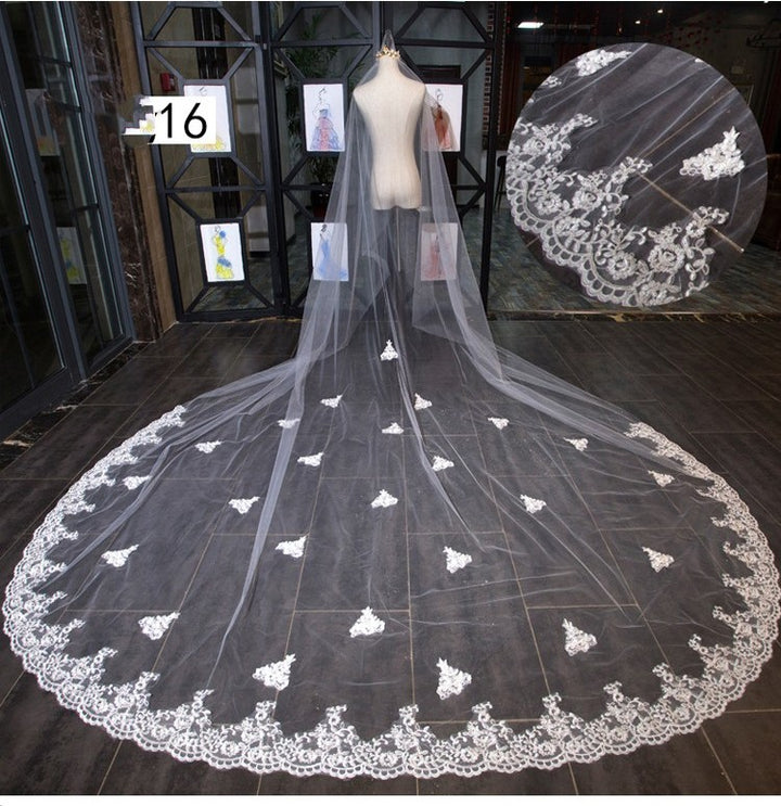 Bridal Wedding Dress Long Tail Luxury Super Fairy Wedding Veil - Trendex