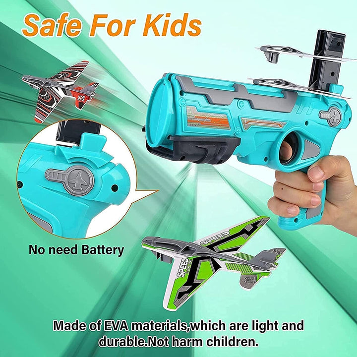 4710 Airplane Launcher Gun Toy With Foam Glider Planes Outdoor Games For Children Best Aeroplane Toys For Kids Air Battle Gun Toys  ( 5 Plane Include ) - Trendex