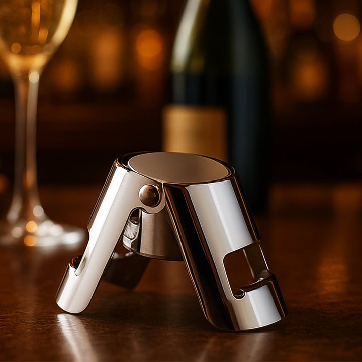 2334 Stainless Steel Sealed Sparkling Champagne Bottle Stopper Big Size - Trendex