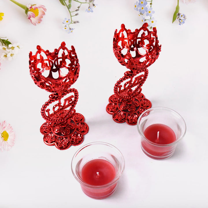 Tea Lights Holder Candle Stand (2 Pc Set) - Trendex