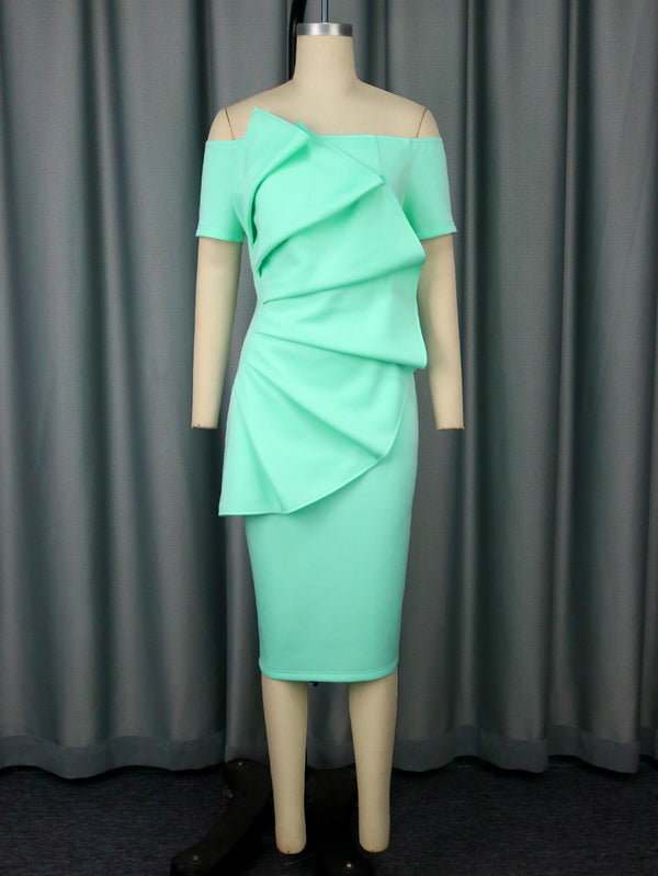 Personalized Pleated Ruffled Strapless Sexy Dress - Trendex