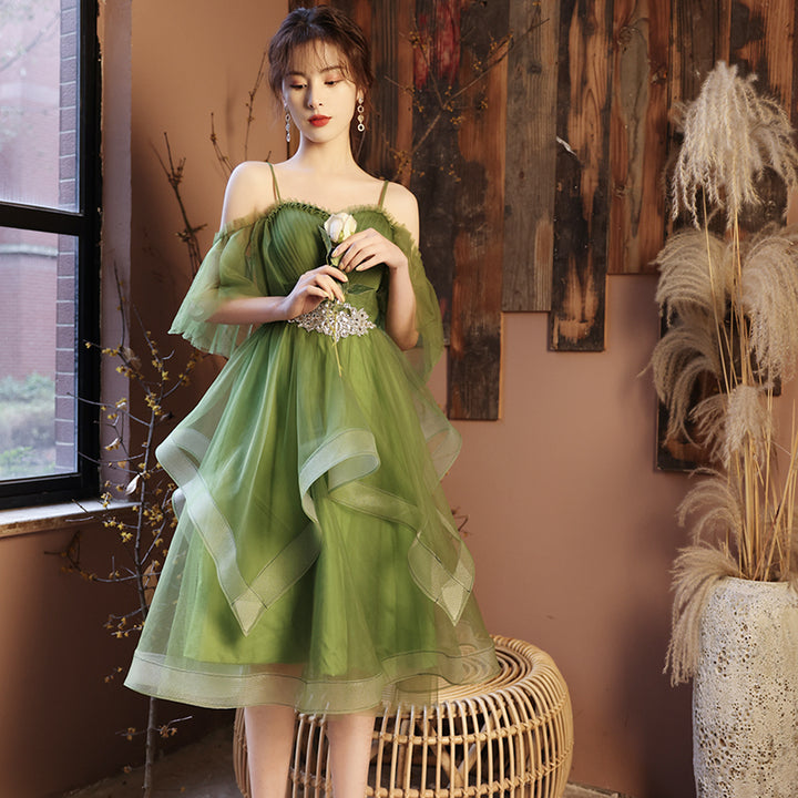 Green Wedding Dress Guzheng Art Examination Solo - Trendex