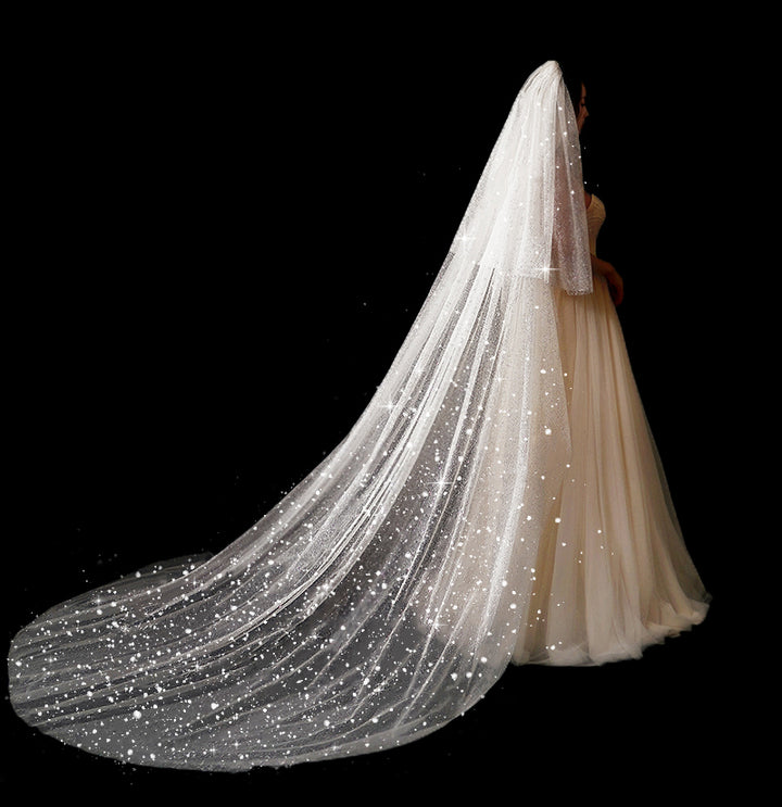 Bridal Wedding Dress Long Tail Luxury Super Fairy Wedding Veil - Trendex