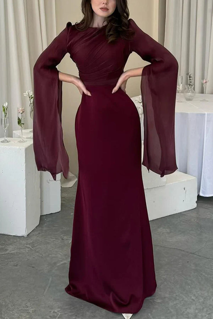 Women's Fashion Temperament Crew Neck Slim Fit Dress - Trendex