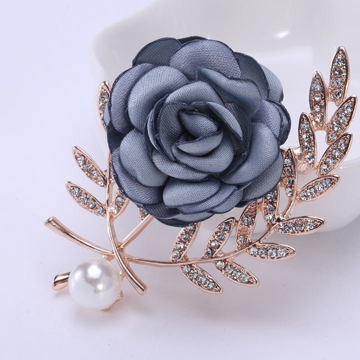 Fabric Flower Lady Temperamental Pin Sweater Coat Cardigan Women's Corsage Clothing Accessories - Trendex