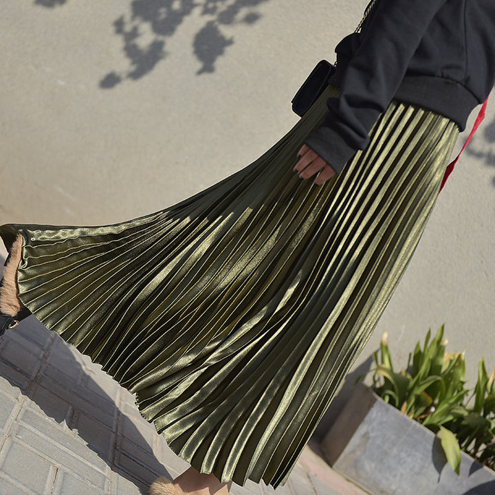 Pleated Skirt Skirt Spring And Summer New High Waist Retro Fashion - Trendex