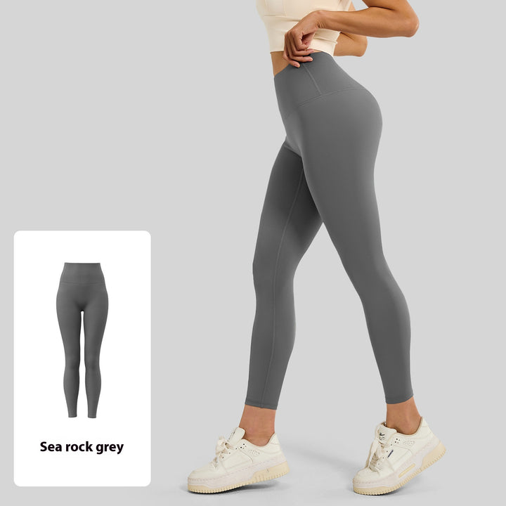 No Embarrassment Line Peach Hip Raise Yoga High Waist Belly Contracting Exercise Nude Feel Leggings - Trendex