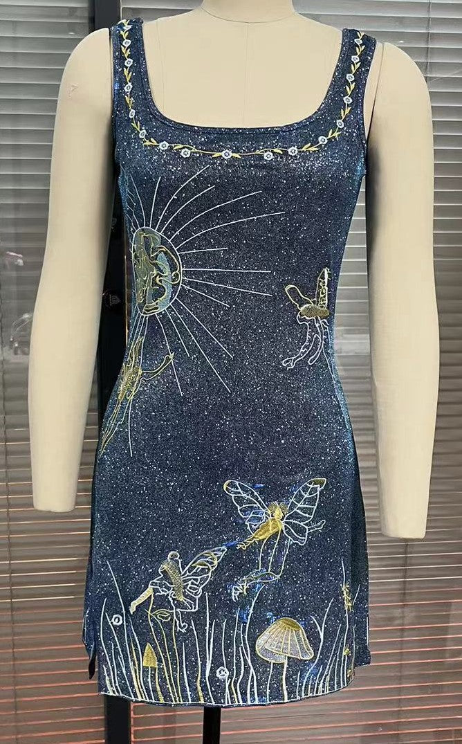 Elegant 3D Embroidered Strappy Sundress With Extended Length For Women - Breathable Summer Casual Dress With Floral Design - Trendex
