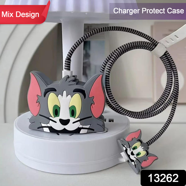 Cartoon Character Silicon Charger Case Cover For Ip 18-20w (Mix Design  1 Pc) - Trendex