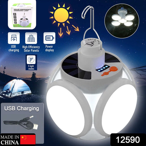 12590 Solar Multi-functional Emergency Led Light Bulb With Usb Charging Led Camping Lamp Camping Lamp Usb Rechargeable 5 Brightness Light Modes Foldable Camping Light Sos Ip65 Waterproof Camping Light Blackout Emergency Equipment Camping Gadgets - Trendex