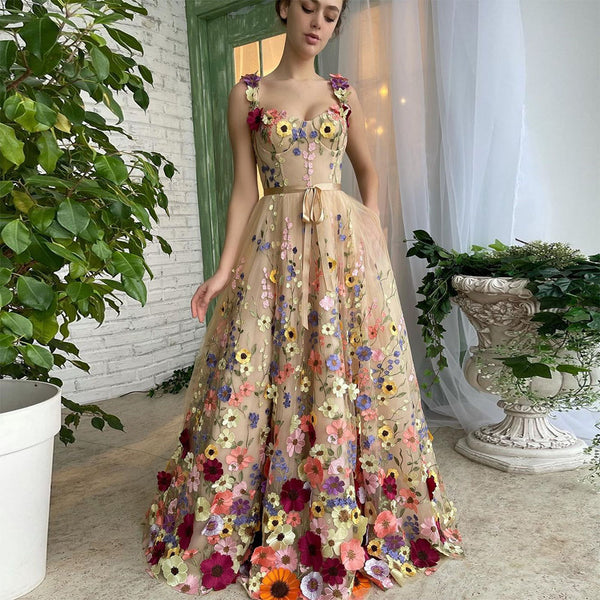 Sevintage Exquisite 3D Flowers Prom Dresses Sweetheart - Trendex