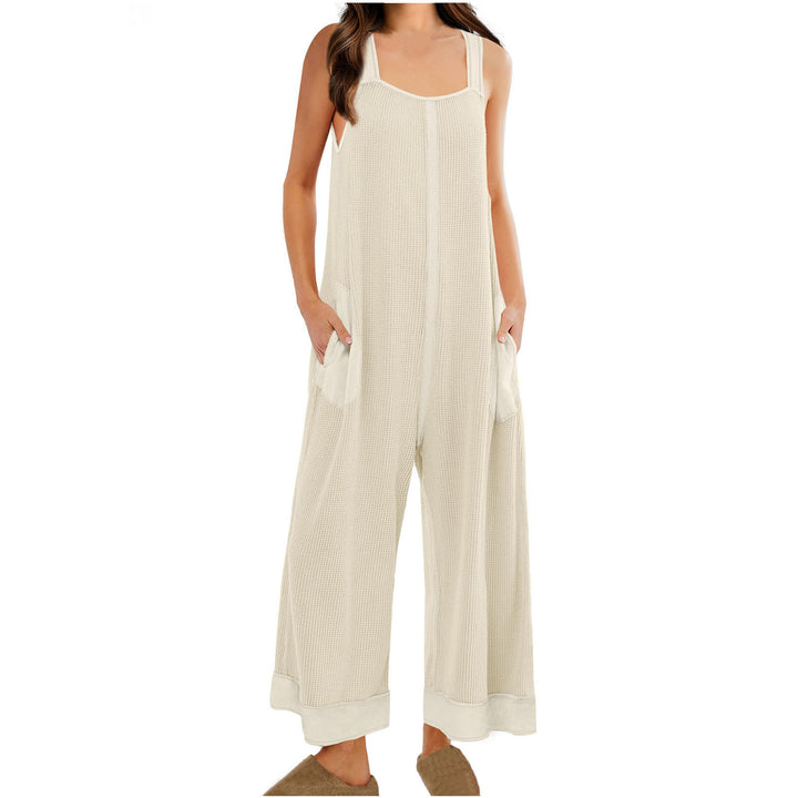 Women's Casual Loose Jumpsuit Sleeveless U-neck One-piece - Trendex