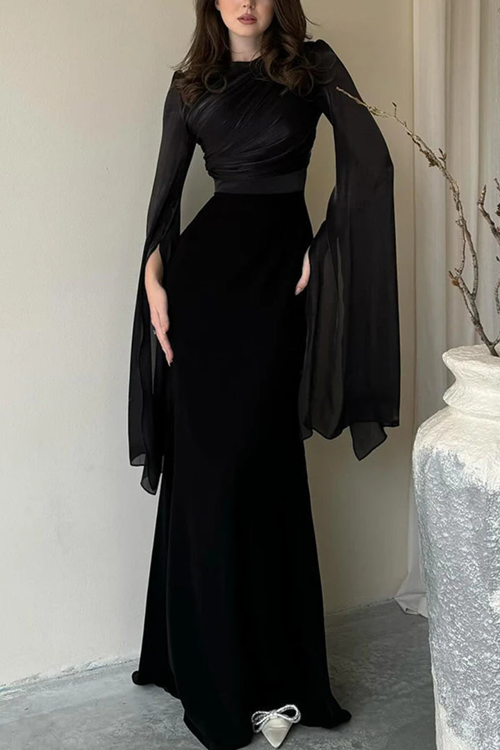 Women's Fashion Temperament Crew Neck Slim Fit Dress - Trendex