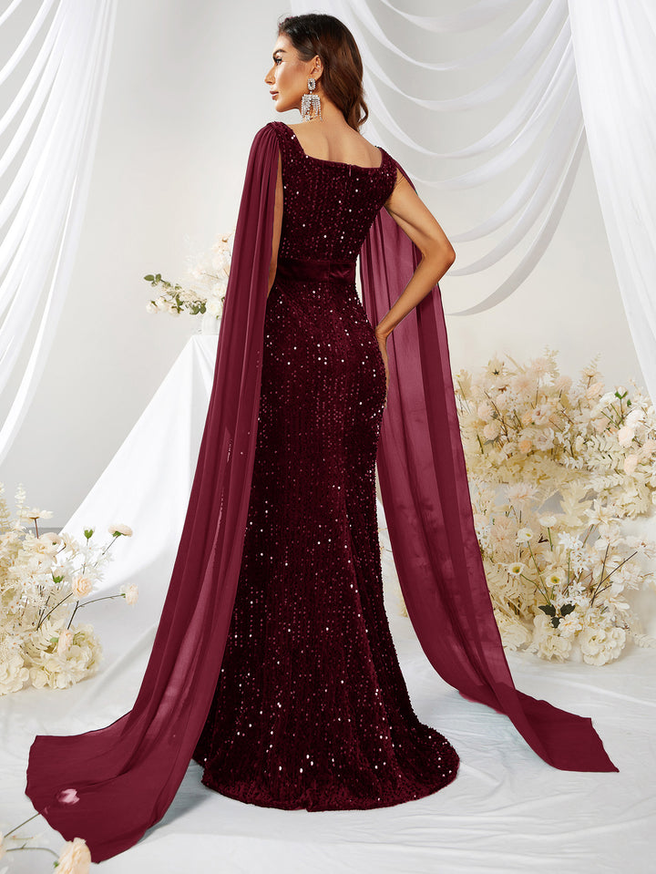 Dress Skirt Sequin Mesh Split Fishtail Dress - Trendex