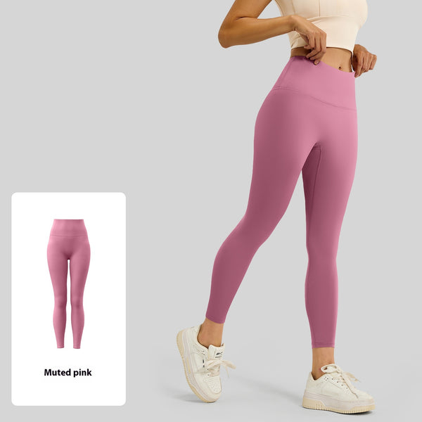 No Embarrassment Line Peach Hip Raise Yoga High Waist Belly Contracting Exercise Nude Feel Leggings - Trendex