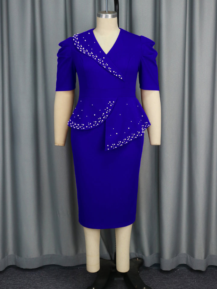 Ruffled Belly Covering Slimming Advanced Dress - Trendex