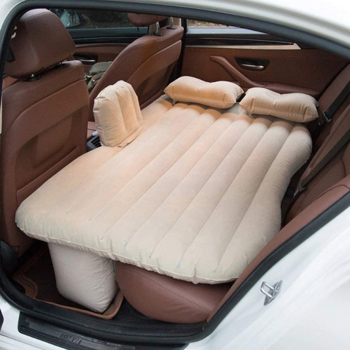 8043 Car Inflatable Bed With 2 Pillows   Air Pump (Portable) For Travel Camping Vacation  Polyester Inflatable Travel Car Bed Air Sofa With Two Inflatable Pillow And Air Pump For Car Back Seat Air Pump Random Colour - Trendex