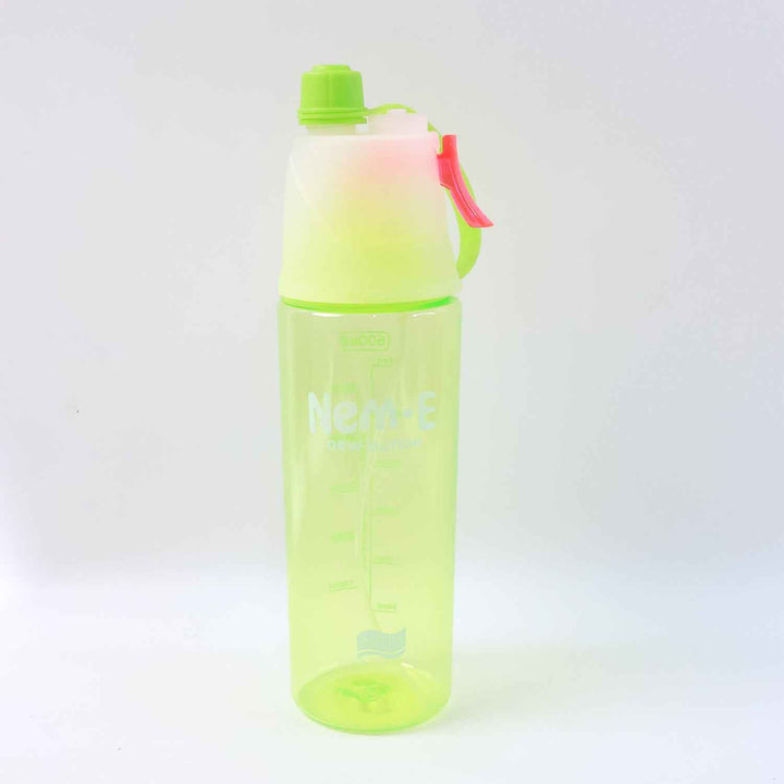 Plastic Dual Function Sports Water Bottle With Built-in Mist Spray And Leakproof Cap (600ml  1 Pc)