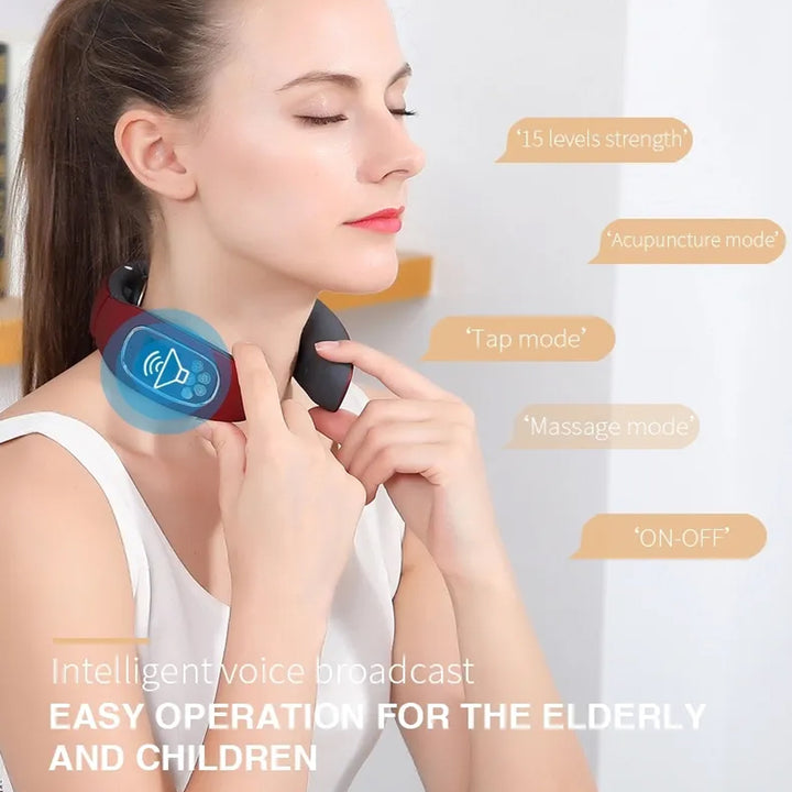 6 Heads Smart Electric Neck And Back Pulse Massager Wireless (1 Pc) - Trendex