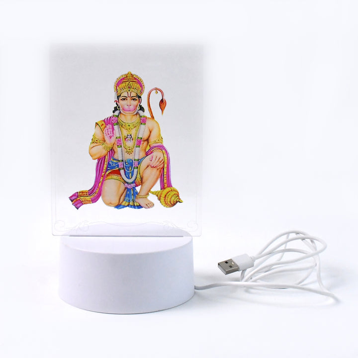 Beautiful 3d Lord Hanuman Frame With Soft White Light (1 Pc) - Trendex