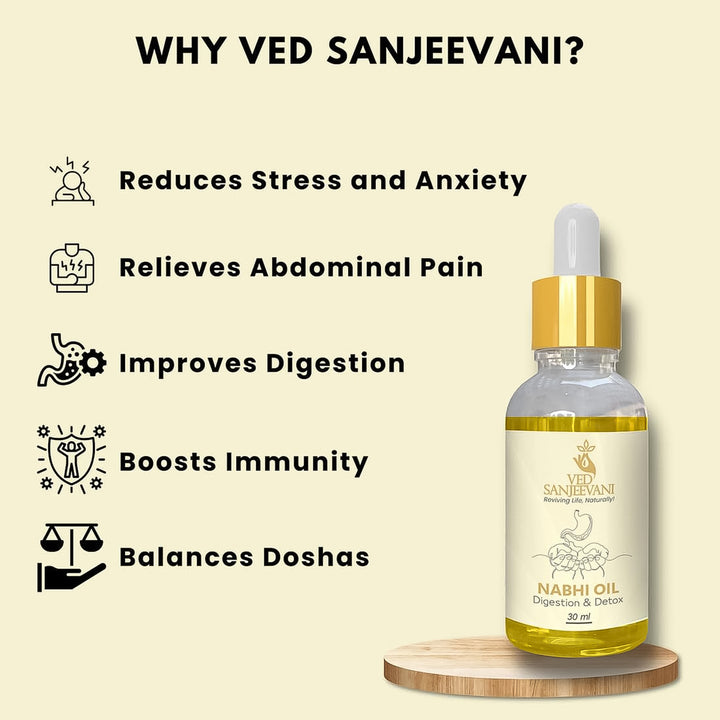 Ved Sanjeevani 30ml Ayurvedic Nabhi Oil For Digestion  Detox (30ml  1 Pc) - Trendex