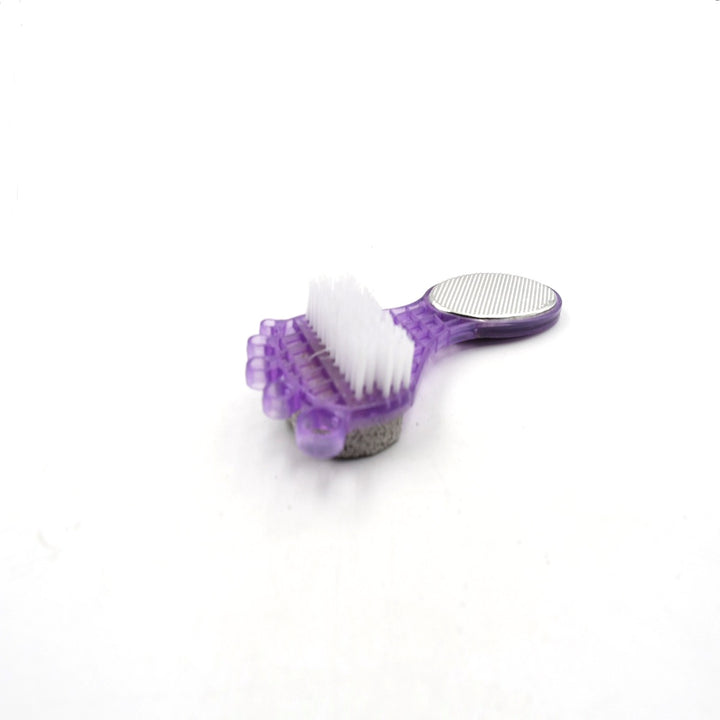 6993  4 In 1 Pedicure Tool For Rough  Dry Feet Dual-sided With Pumice Stone Soft Brush Steel Scrubber  Emery File Softens Hard Foot Corns  Calluses Cleanses  Smoothens Dull Feet - Trendex