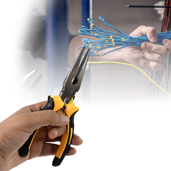 Long Nose Plier And Flat Mouth Plier Combo Tools (2 Pc Set) - Trendex