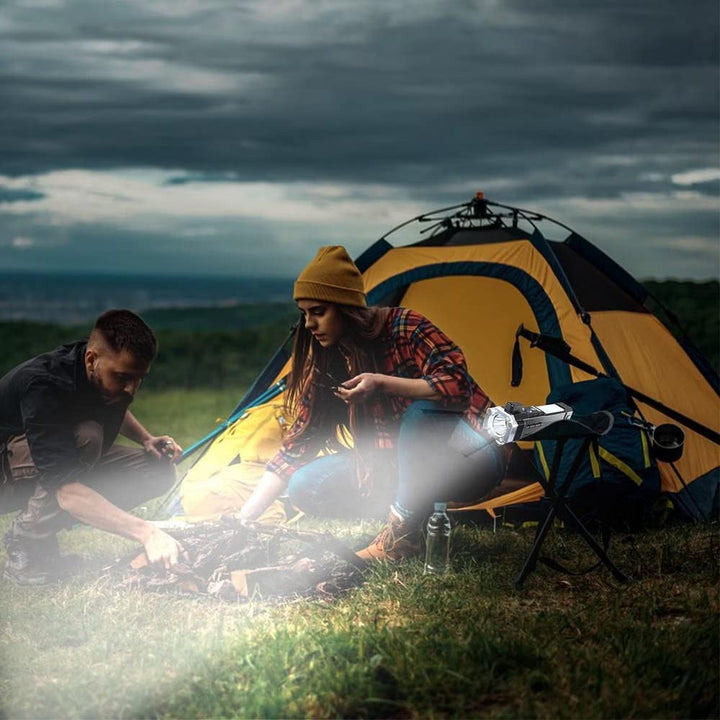 1524 Portable 3w Rechargeable Torch Led Flashlight Long Distance Beam Range Hammer And Strong Magnets Window Glass And Seat Belt Cutter 4 Modes For Car Camping Hiking Indoor Outdoor - Trendex