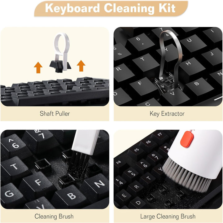 12908 Keyboard Cleaner Kit 20-in-1 Laptop Phone Screen Cleaning Kit Keyboard Cleaning Kit With Electronic Cleaning Brush Spray For Airpods Pro Ipad Iphone Pro Camera Computer Cleaning - Trendex