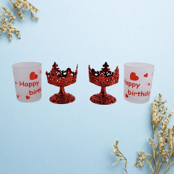 Tealight Holder Stylishly Shaped Candle Diya Stand Plastic Beautiful Design Festival (2 Pc  Mix Design) - Trendex