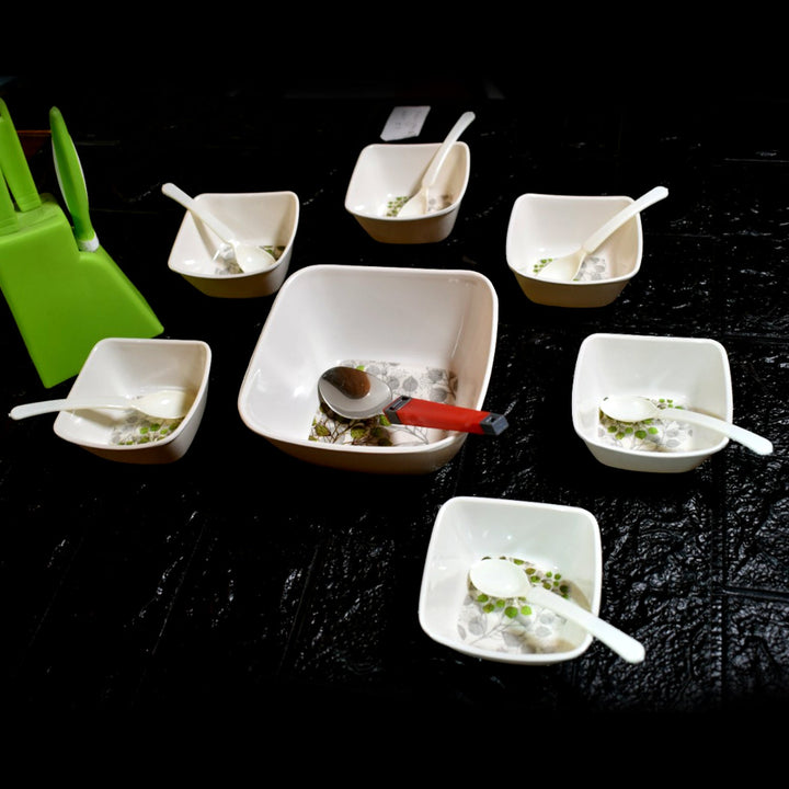 2735 13 Pc Pudding Set Used As A Cutlery Set For Serving Food Purposes And Sweet Dishes And All In All Kinds Of Household And Official Places Etc. - Trendex