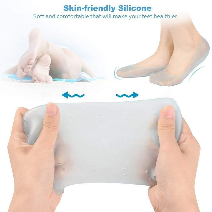 1352 Anti Crack Silicone Gel Foot Protector Moisturizing Socks - Trendex