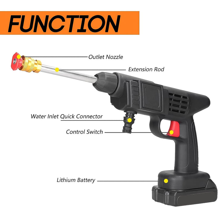 Double Battery 48v Rechargeable Electric Car Washer Gun (1 Set) - Trendex