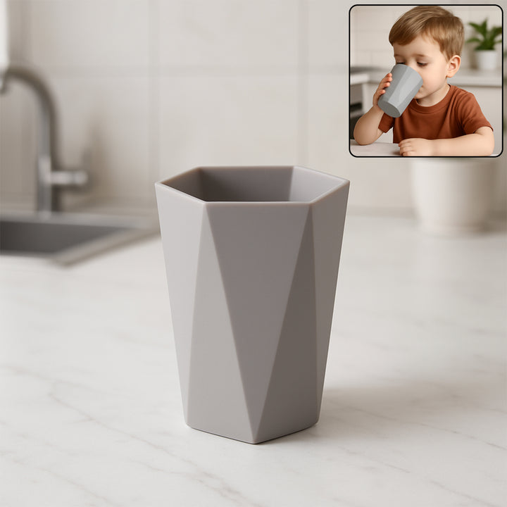 Hexagon Shape Small Plastic Drinking Glass (1 Pc) - Trendex