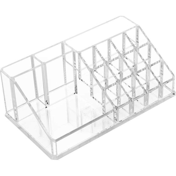 6282 16 Compartment Cosmetic Makeup Jewellery Lipstick Storage Organiser Box Cosmetic Storage Box Make-up Lipstick Organizer  Lipstick Holder Case  Transparent - Trendex