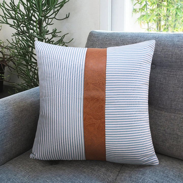 Pillow Covers Leather  Cotton Cushion Covers (20  20 Inch  1 Pair  2 Pc) - Trendex
