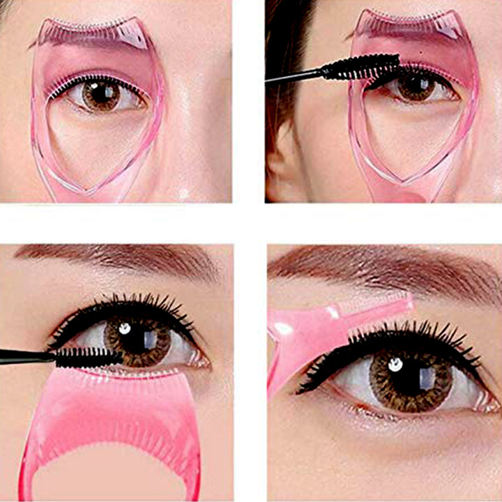 0382 3 In 1 Plastic Makeup Cosmetic Eyelash Tool Lash Mascara Applicator Eyelashes Guide Eyelashes Brush Curler Comb Eye Makeup Tool Female Supply (1 Pc) - Trendex