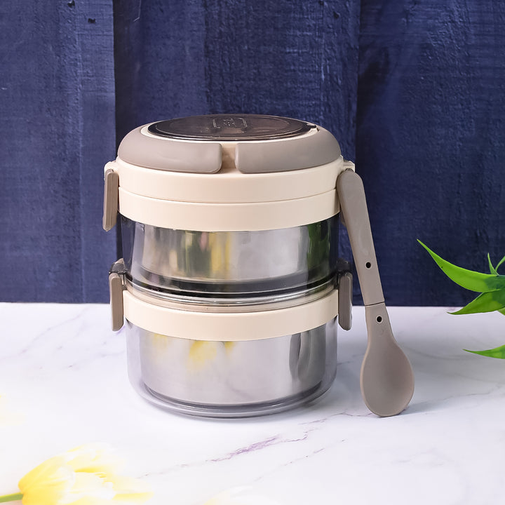 Ganesh Steko-2 Double Layer Stainless Steel Insulated Lunch Box Set - Trendex