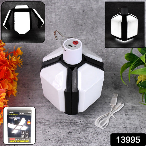 Foldable Camping Light Usb Rechargeable Led Lamp With Hanging Hook (1 Pc) - Trendex