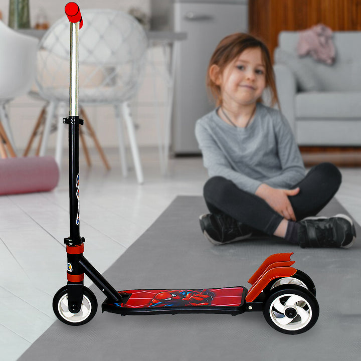 Basic Kids Ride On Leg Push Scooter For Boys And Girls (4 - 8 Years Old Kids) Foldable Scooter Cycle With Height Adjustment For Boys And Girls Multicolor (1 Pc  3 Wheel) - Trendex
