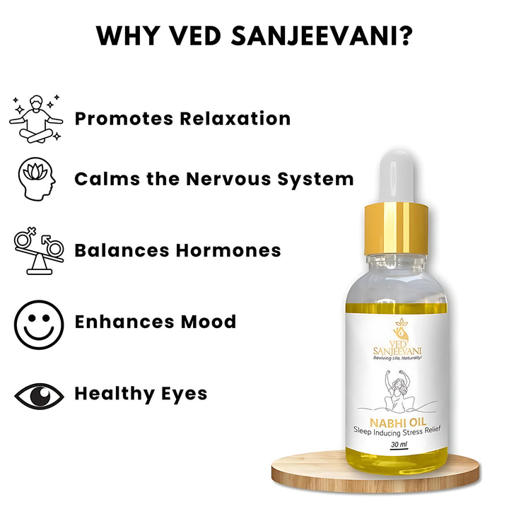 Ved Sanjeevani Nabhi Oil Sleep Inducing Stress Relief (30ml  1 Pc) - Trendex