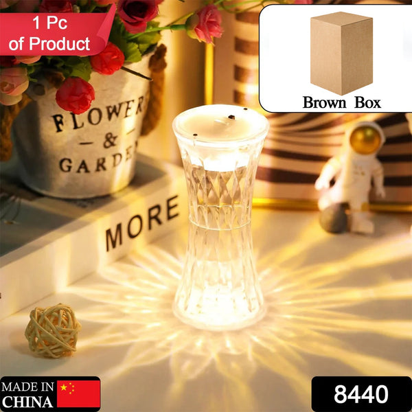 8440 Crystal Lamp Universal Night Light Soft Lighting Eye Protection For Nursery Study Bedroom Transparent Crystal Table Soft Lighting Multipurpose For Hotel For Office For Childrens Room (12pc Moq) - Trendex